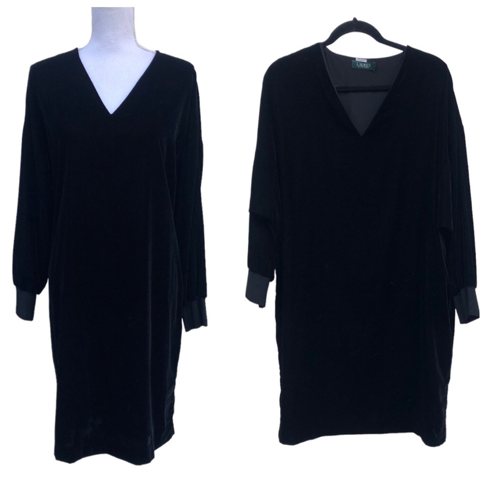 Lauren velvet dolman sleeve shift dress